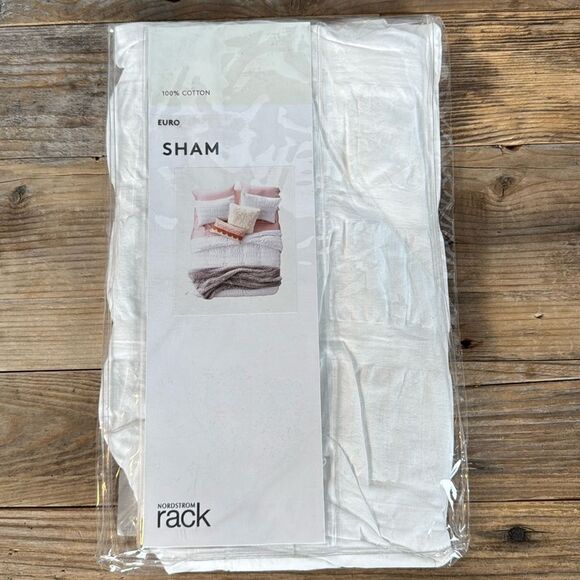 NWT Nordstrom Rack White Euro Pillow Sham - 26x26 - Picture 1 of 6